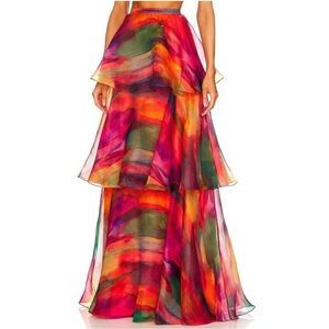NWT YAURA Faari Maxi Skirt in Aquarelle Print